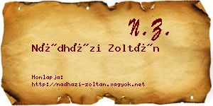 Nádházi Zoltán névjegykártya