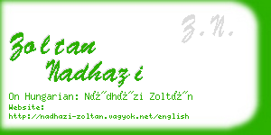 zoltan nadhazi business card